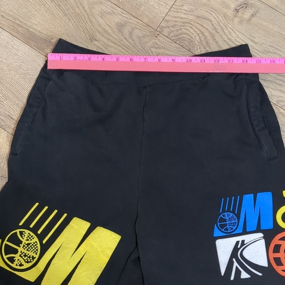 Market Fleece Cotton Shorts Black size Men's Large - Picture 4 of 7